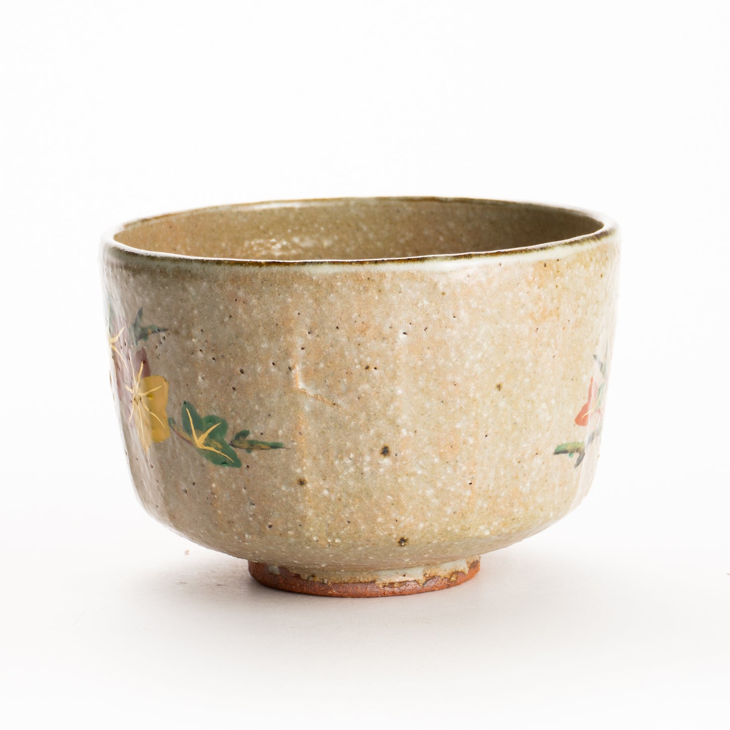 抹茶碗　灰釉 紅葉　良二 KOTOPOTTER