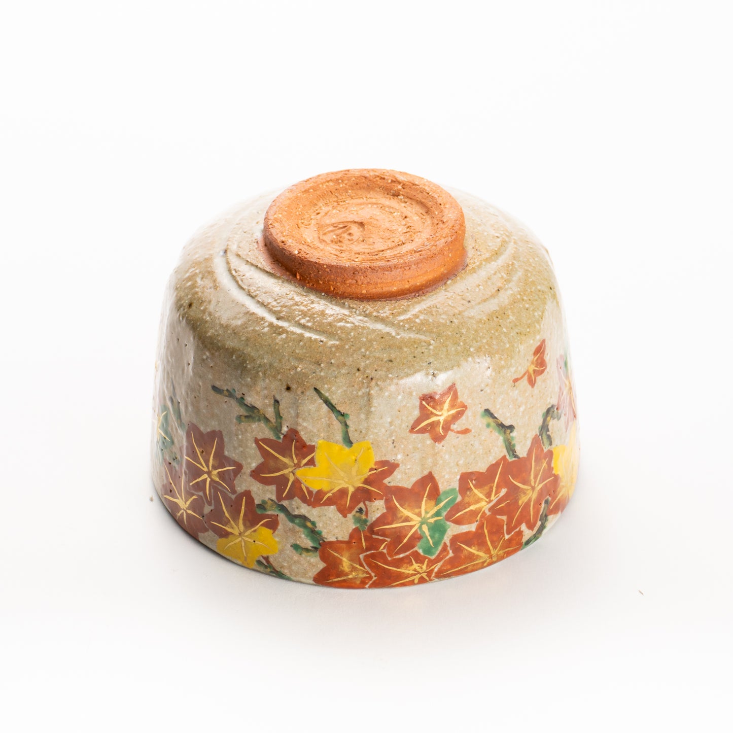抹茶碗　灰釉 紅葉　良二 KOTOPOTTER
