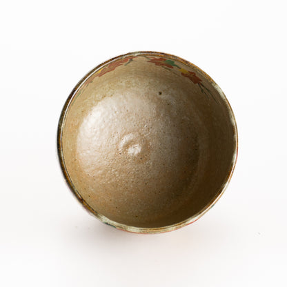 抹茶碗　灰釉 紅葉　良二 KOTOPOTTER