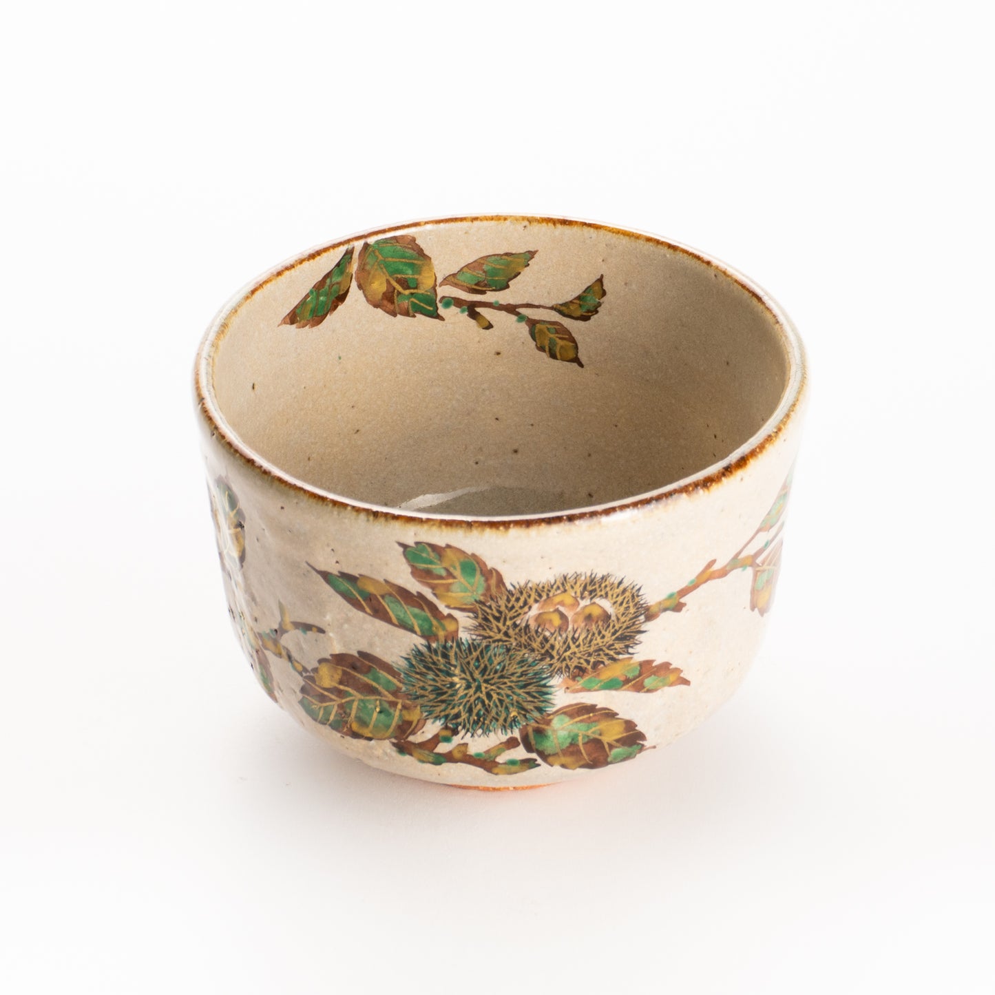 抹茶碗　灰釉 栗絵　良二 KOTOPOTTER