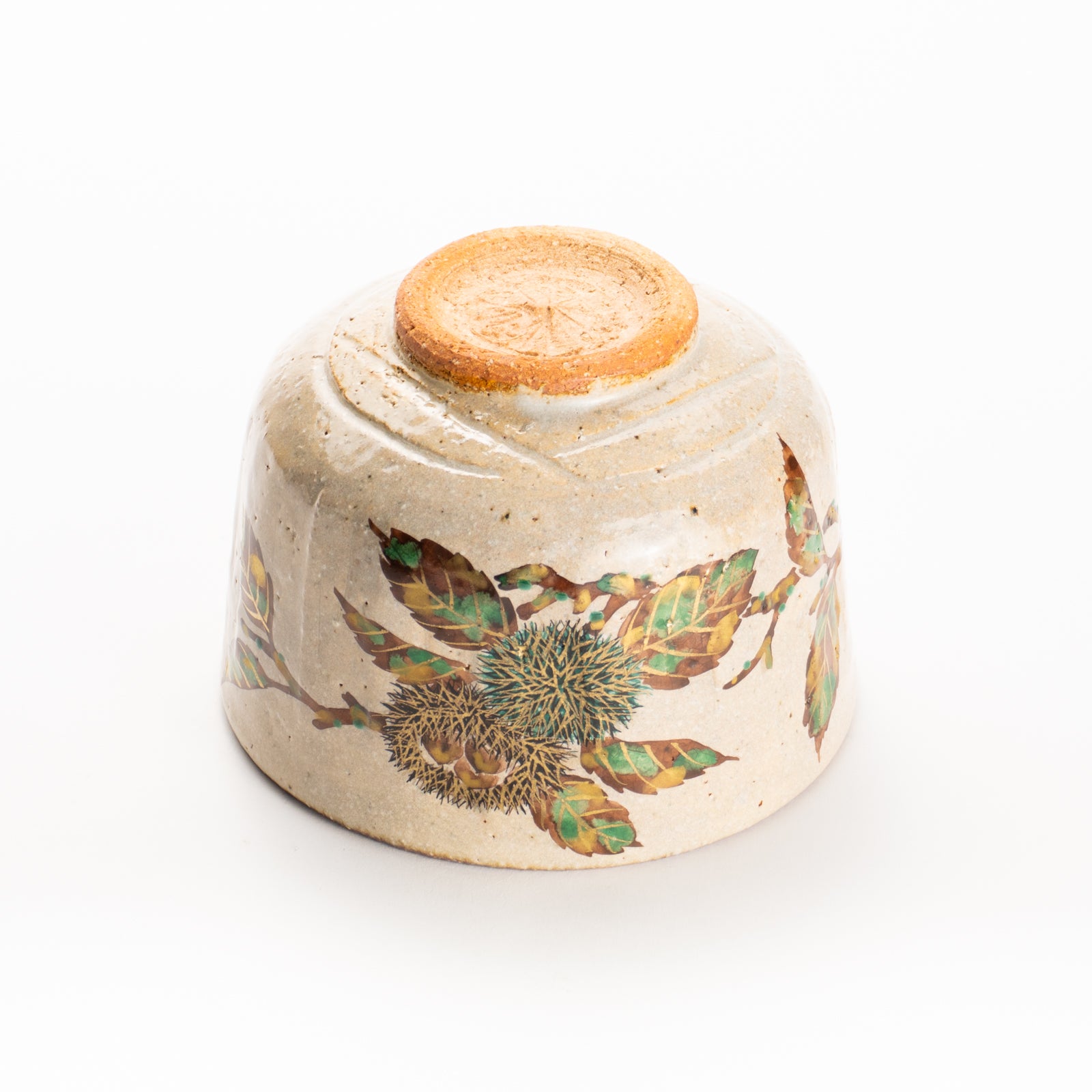 抹茶碗　灰釉 栗絵　良二 KOTOPOTTER