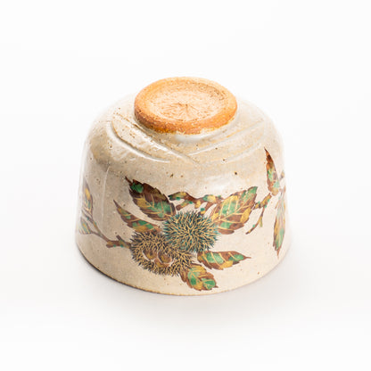 抹茶碗　灰釉 栗絵　良二 KOTOPOTTER