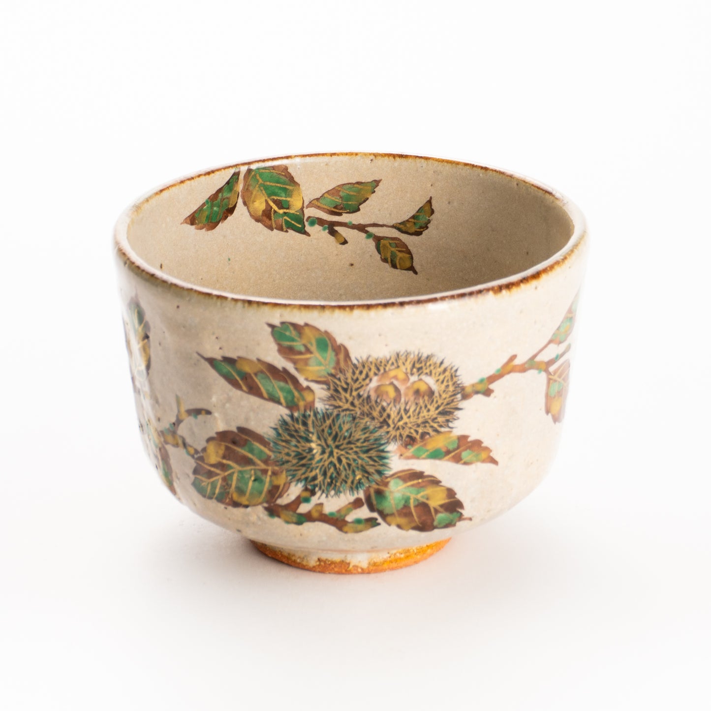 抹茶碗　灰釉 栗絵　良二 KOTOPOTTER