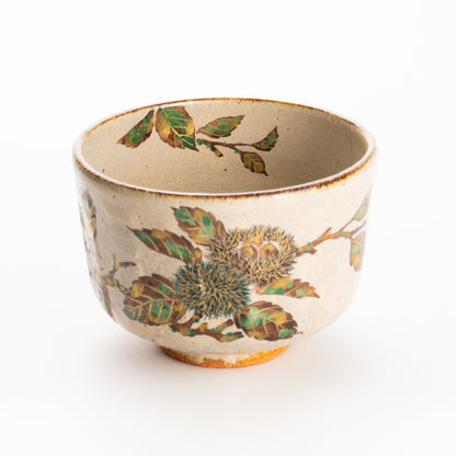 抹茶碗　灰釉 栗絵　良二 KOTOPOTTER