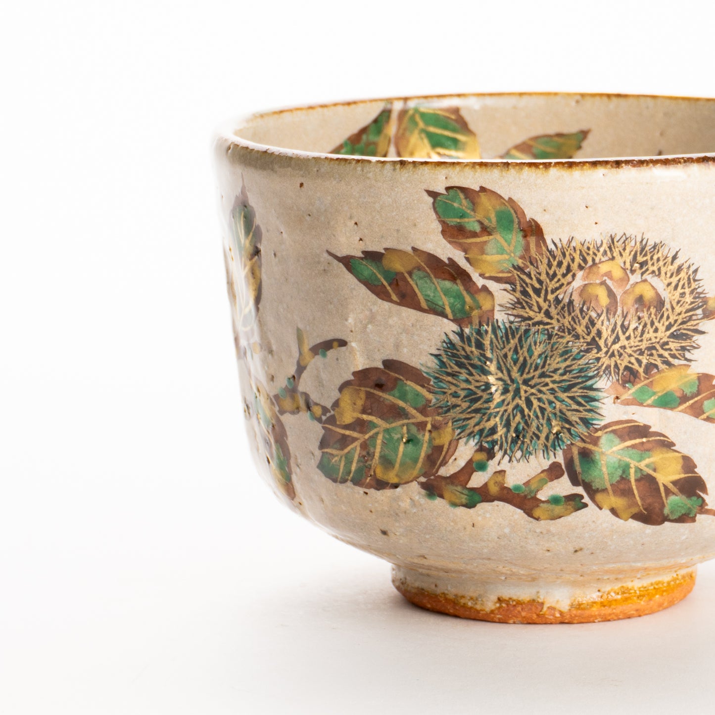 抹茶碗　灰釉 栗絵　良二 KOTOPOTTER