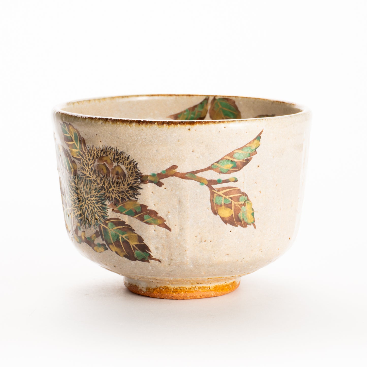 抹茶碗　灰釉 栗絵　良二 KOTOPOTTER