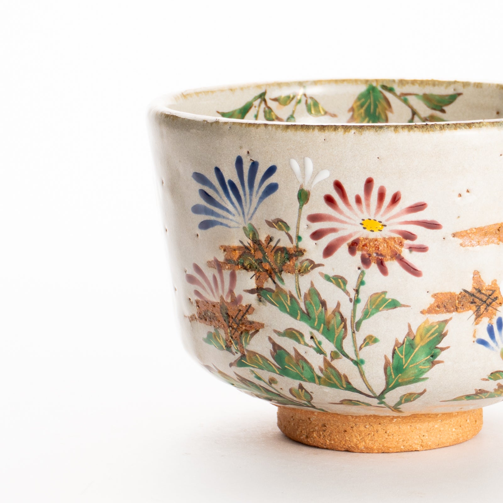 抹茶碗　灰釉 嵯峨菊　良二 KOTOPOTTER