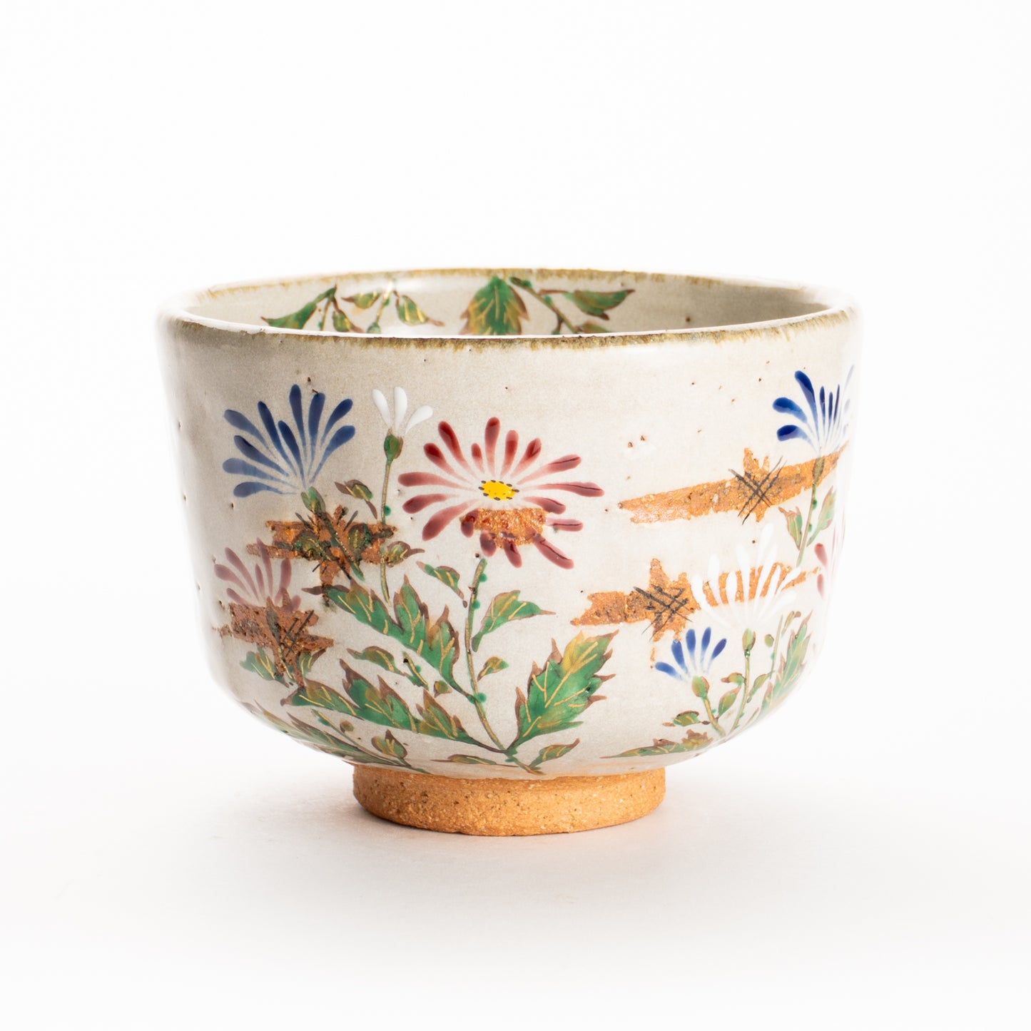 抹茶碗　灰釉 嵯峨菊　良二 KOTOPOTTER
