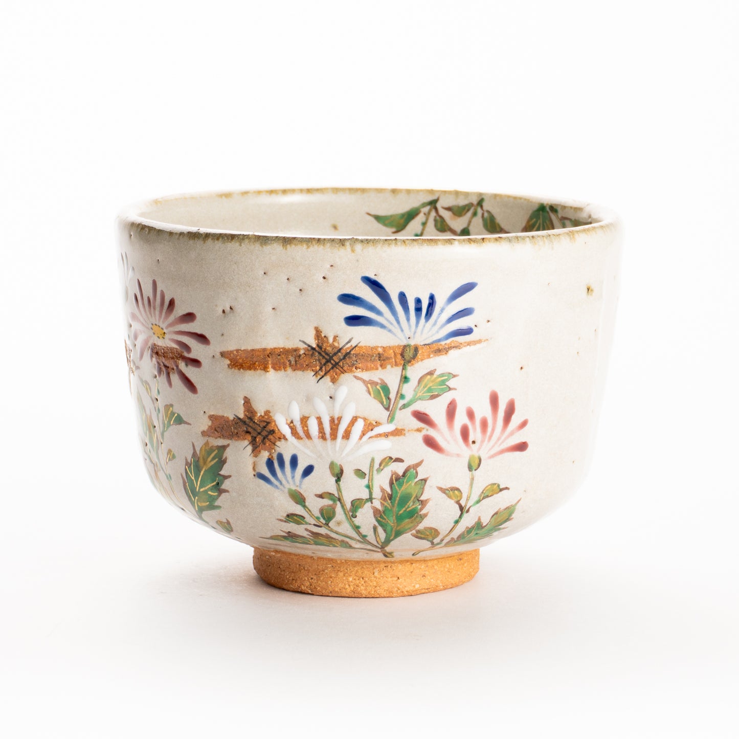 抹茶碗　灰釉 嵯峨菊　良二 KOTOPOTTER