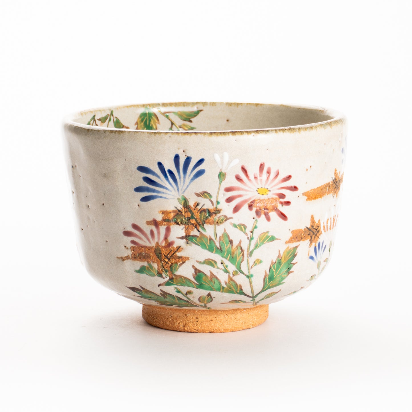 抹茶碗　灰釉 嵯峨菊　良二 KOTOPOTTER