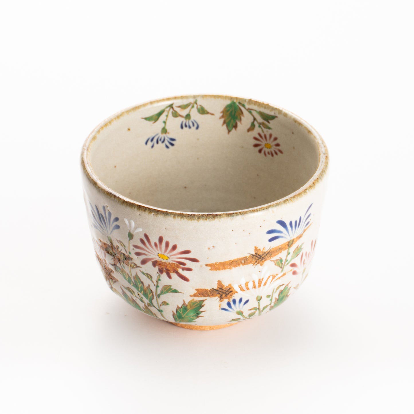 抹茶碗　灰釉 嵯峨菊　良二 KOTOPOTTER