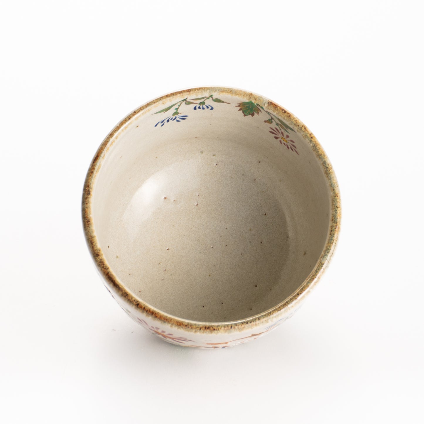 抹茶碗　灰釉 嵯峨菊　良二 KOTOPOTTER