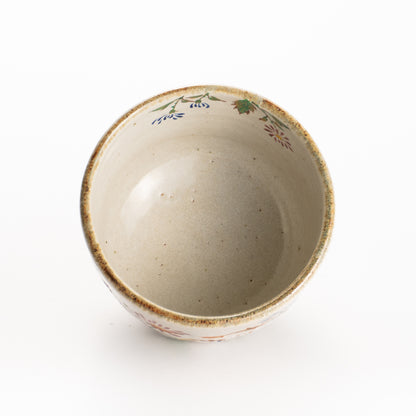 抹茶碗　灰釉 嵯峨菊　良二 KOTOPOTTER