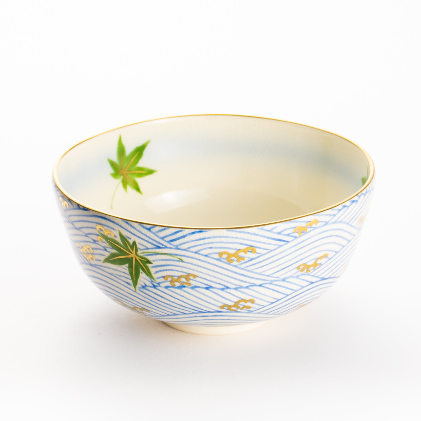 抹茶碗(合)　楓に波　陶楽 KOTOPOTTER