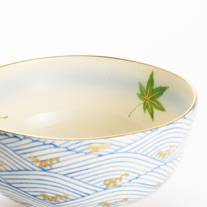 抹茶碗(合)　楓に波　陶楽 KOTOPOTTER
