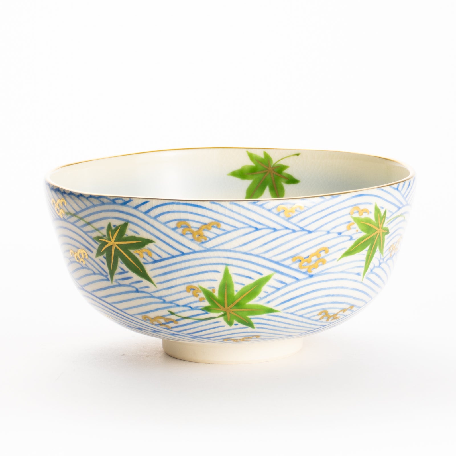 抹茶碗(合)　楓に波　陶楽 KOTOPOTTER