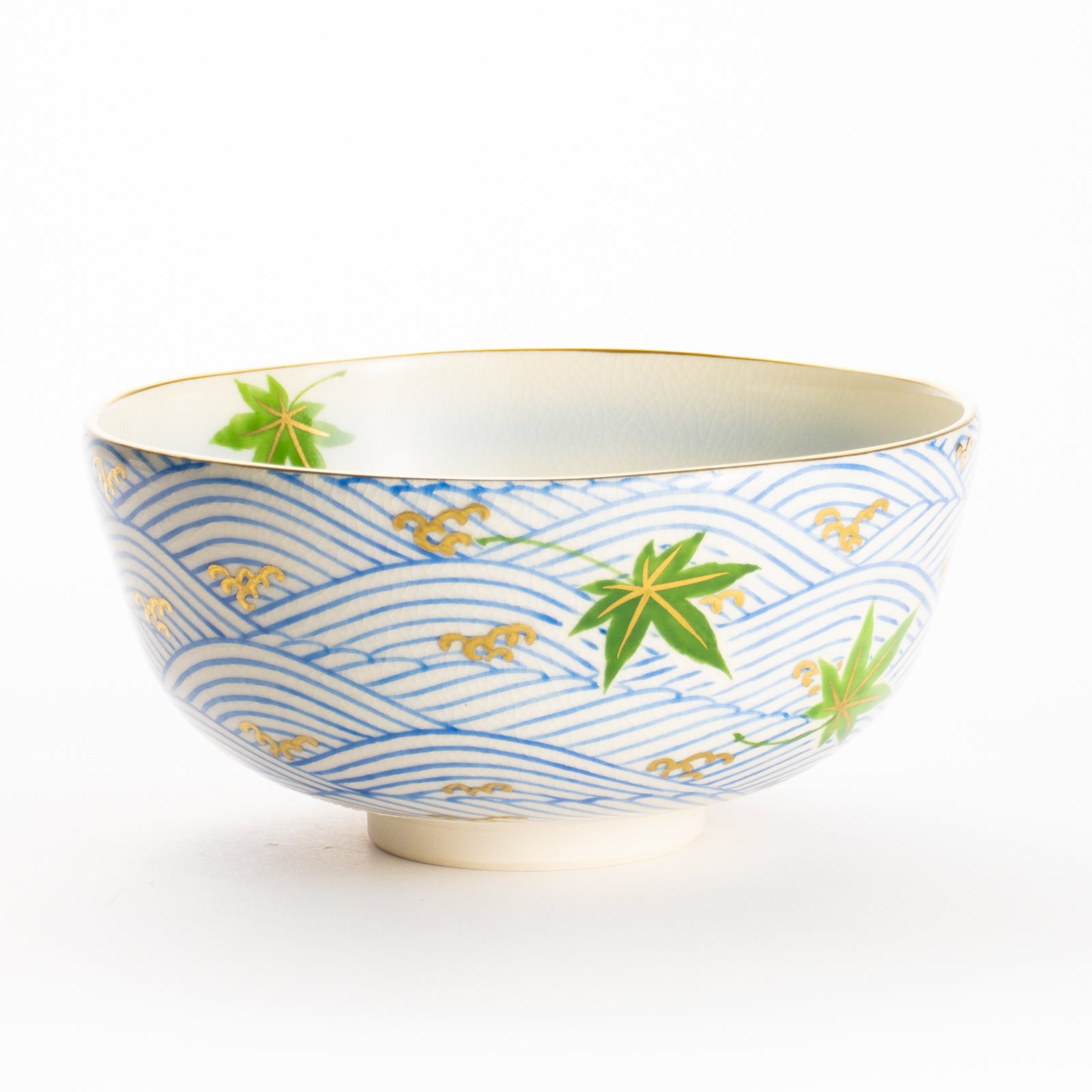 抹茶碗(合)　楓に波　陶楽 KOTOPOTTER