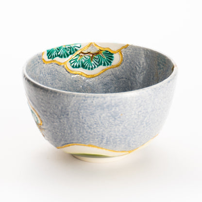 抹茶碗　淡紫交趾 "老松之図"　一如 KOTOPOTTER