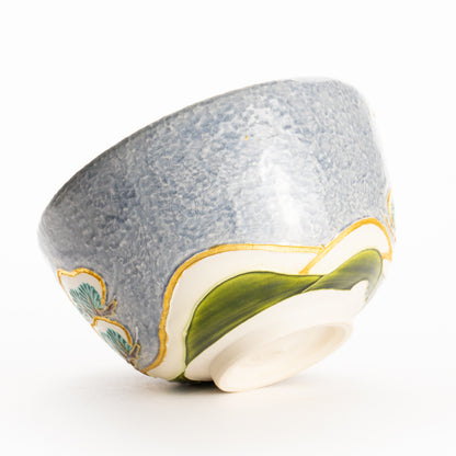 抹茶碗　淡紫交趾 "老松之図"　一如 KOTOPOTTER