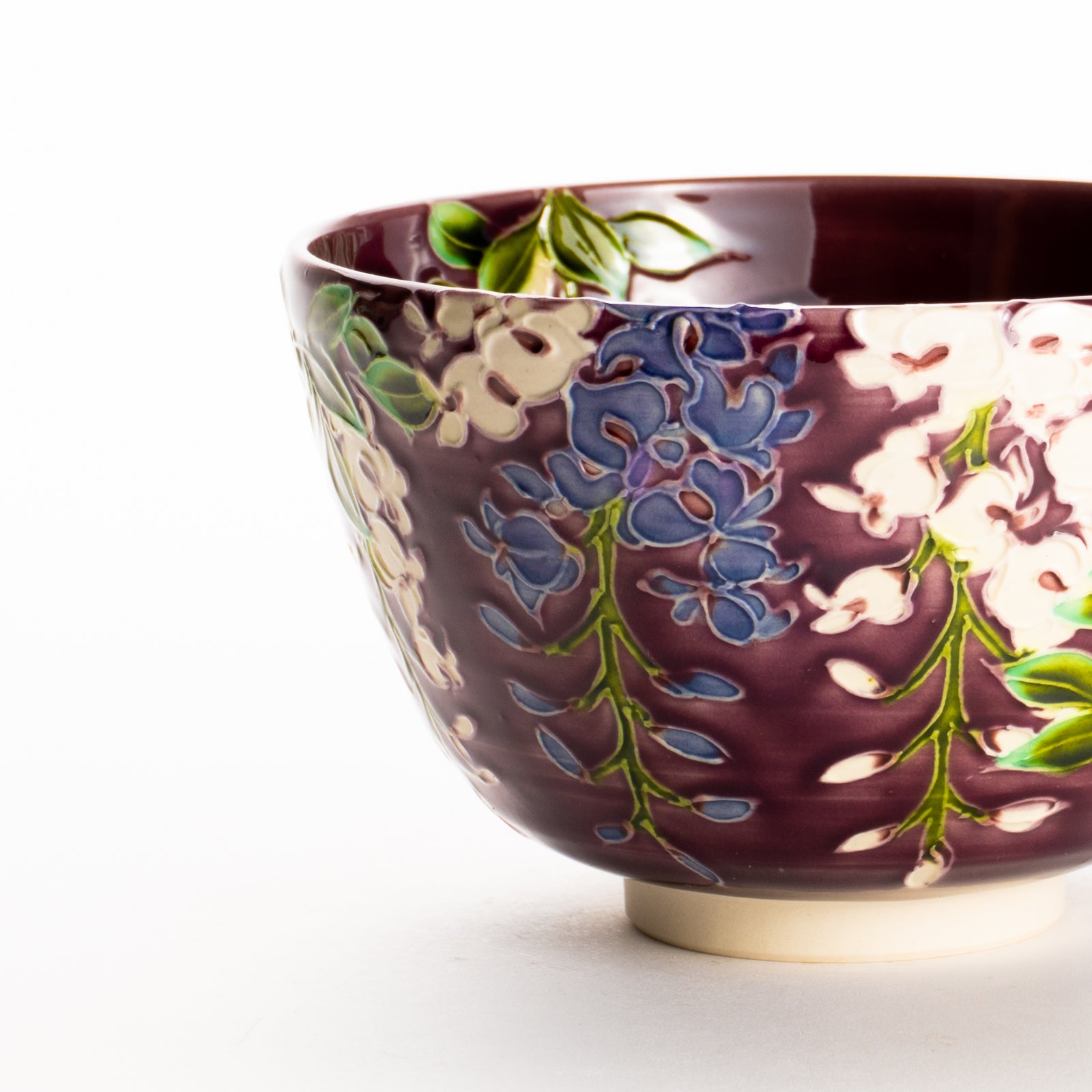 抹茶碗　赤紫交趾 "藤"　一如 KOTOPOTTER