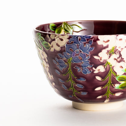 抹茶碗　赤紫交趾 "藤"　一如 KOTOPOTTER