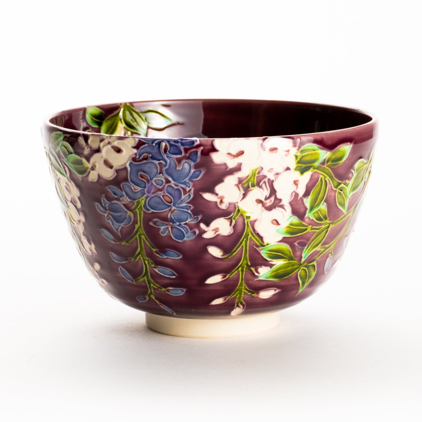 抹茶碗　赤紫交趾 "藤"　一如 KOTOPOTTER