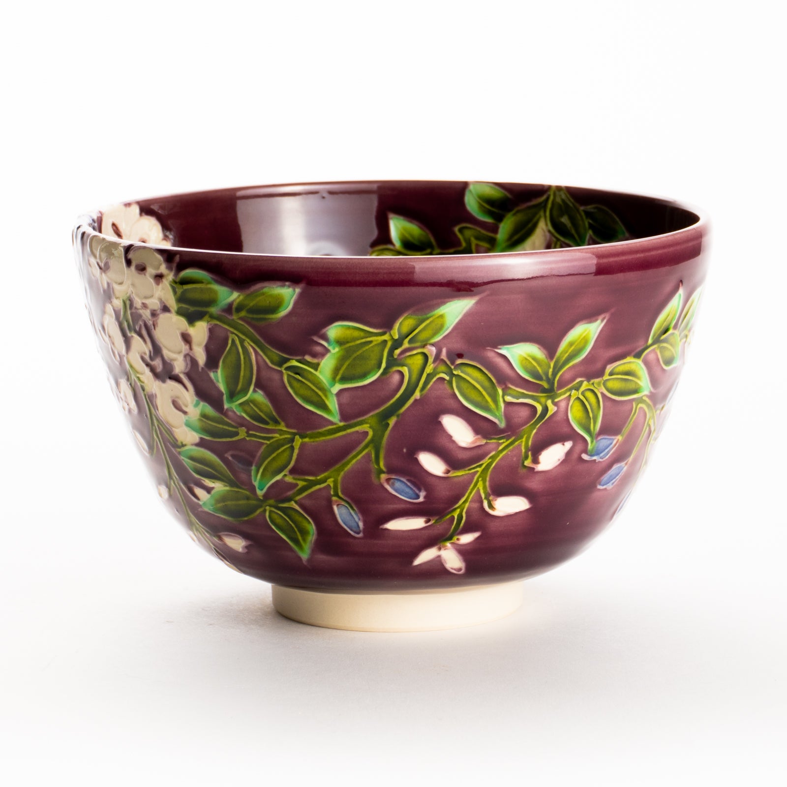 抹茶碗　赤紫交趾 "藤"　一如 KOTOPOTTER