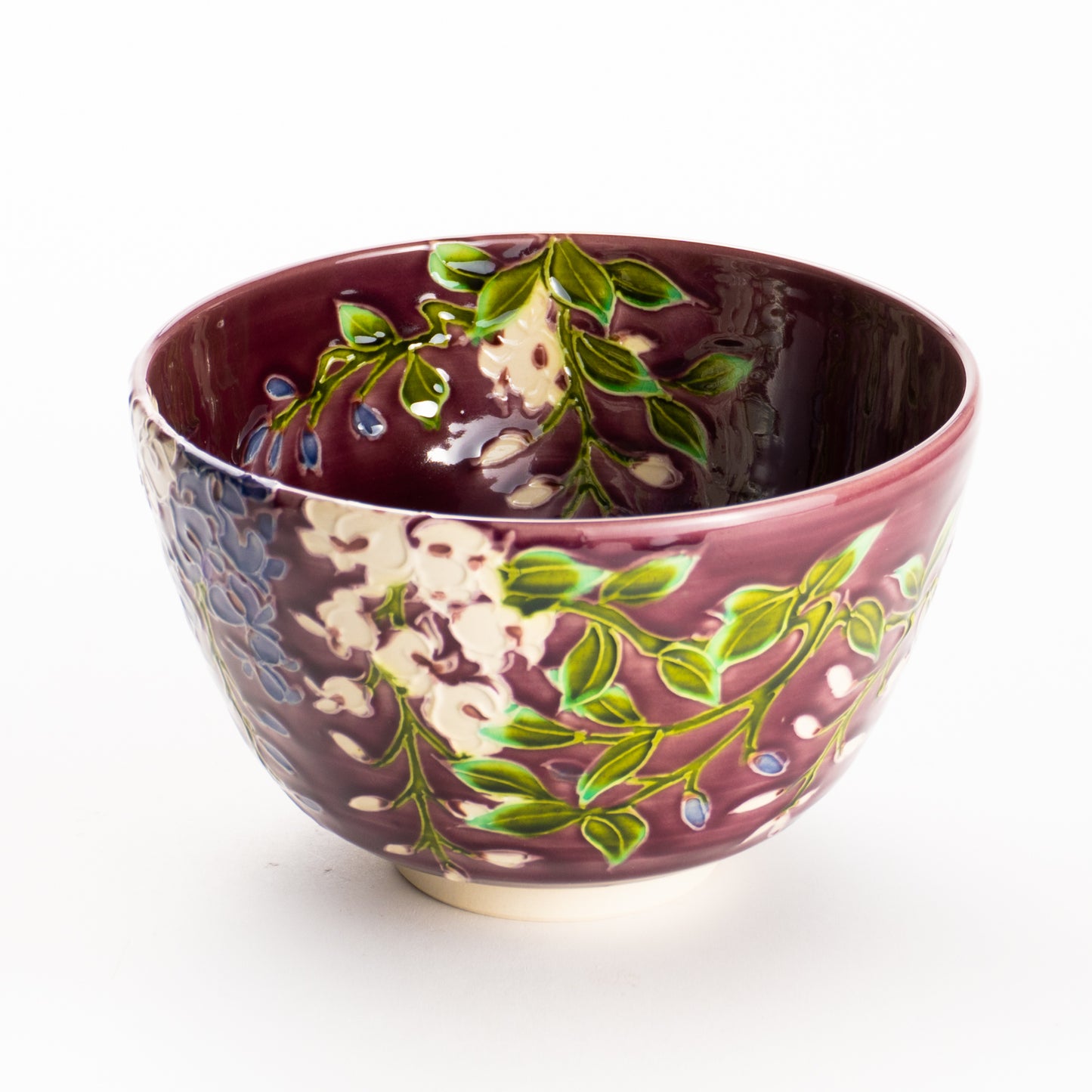 抹茶碗　赤紫交趾 "藤"　一如 KOTOPOTTER