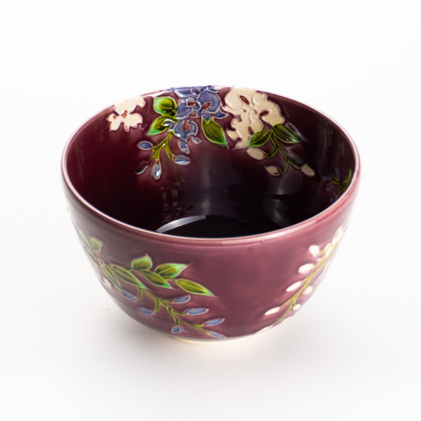 抹茶碗　赤紫交趾 "藤"　一如 KOTOPOTTER