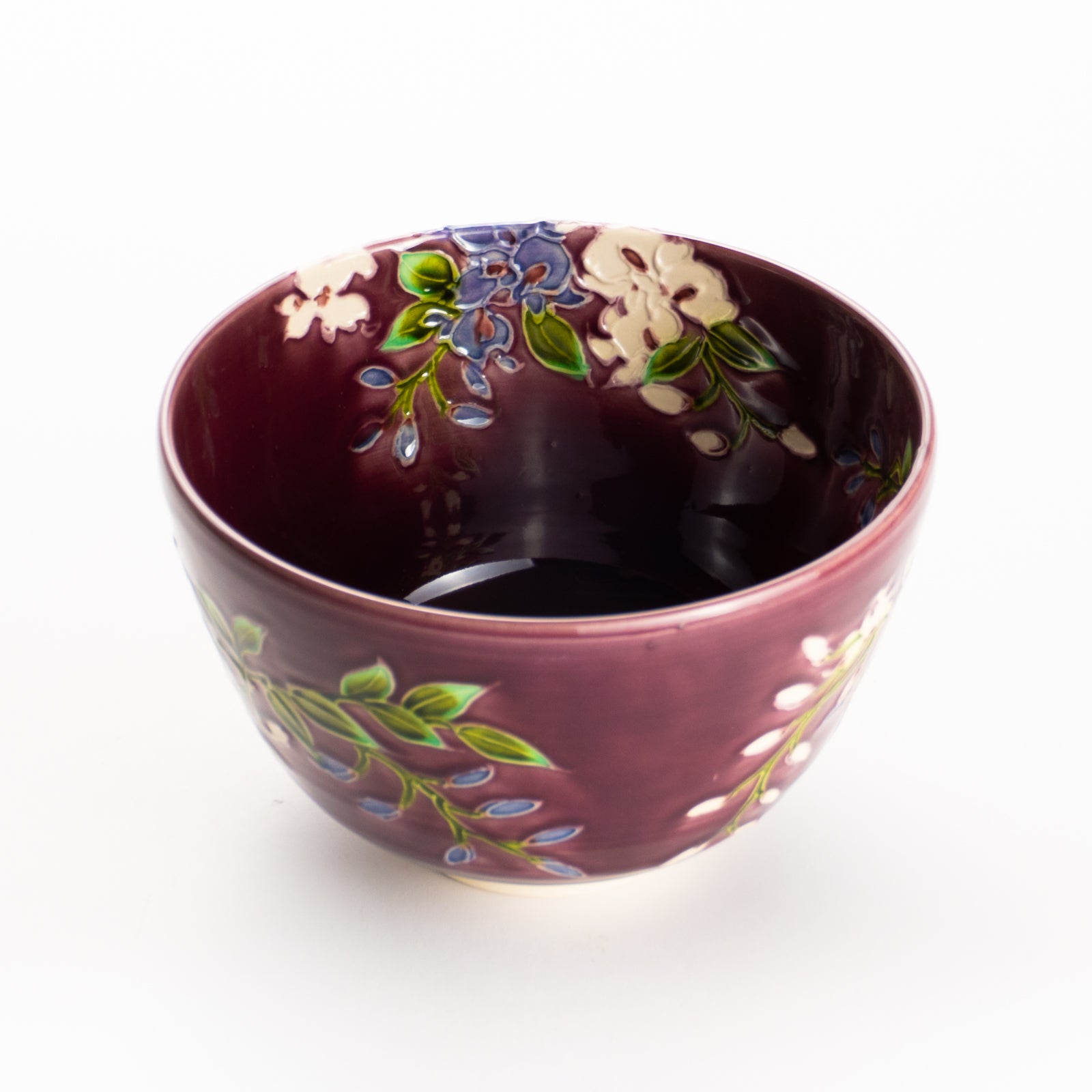 抹茶碗　赤紫交趾 "藤"　一如 KOTOPOTTER