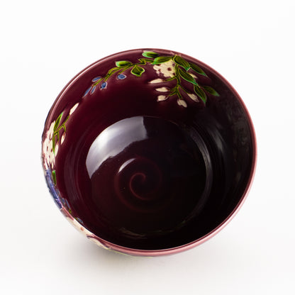 抹茶碗　赤紫交趾 "藤"　一如 KOTOPOTTER