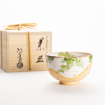 抹茶碗　白釉 青楓　良二 KOTOPOTTER