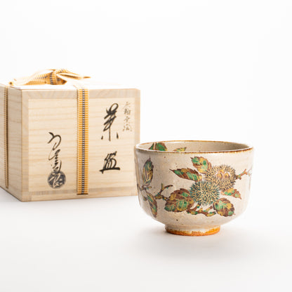 抹茶碗　灰釉 栗絵　良二 KOTOPOTTER