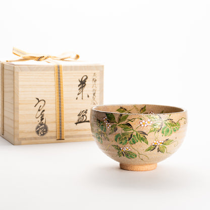 抹茶碗　灰釉 風船葛　良二 KOTOPOTTER