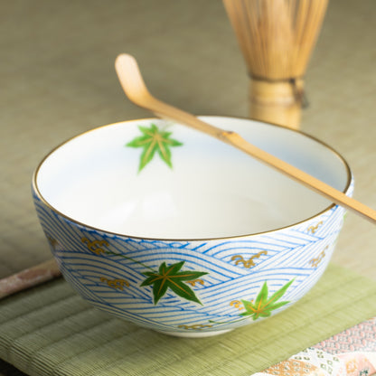 抹茶碗(合)　楓に波　陶楽 KOTOPOTTER