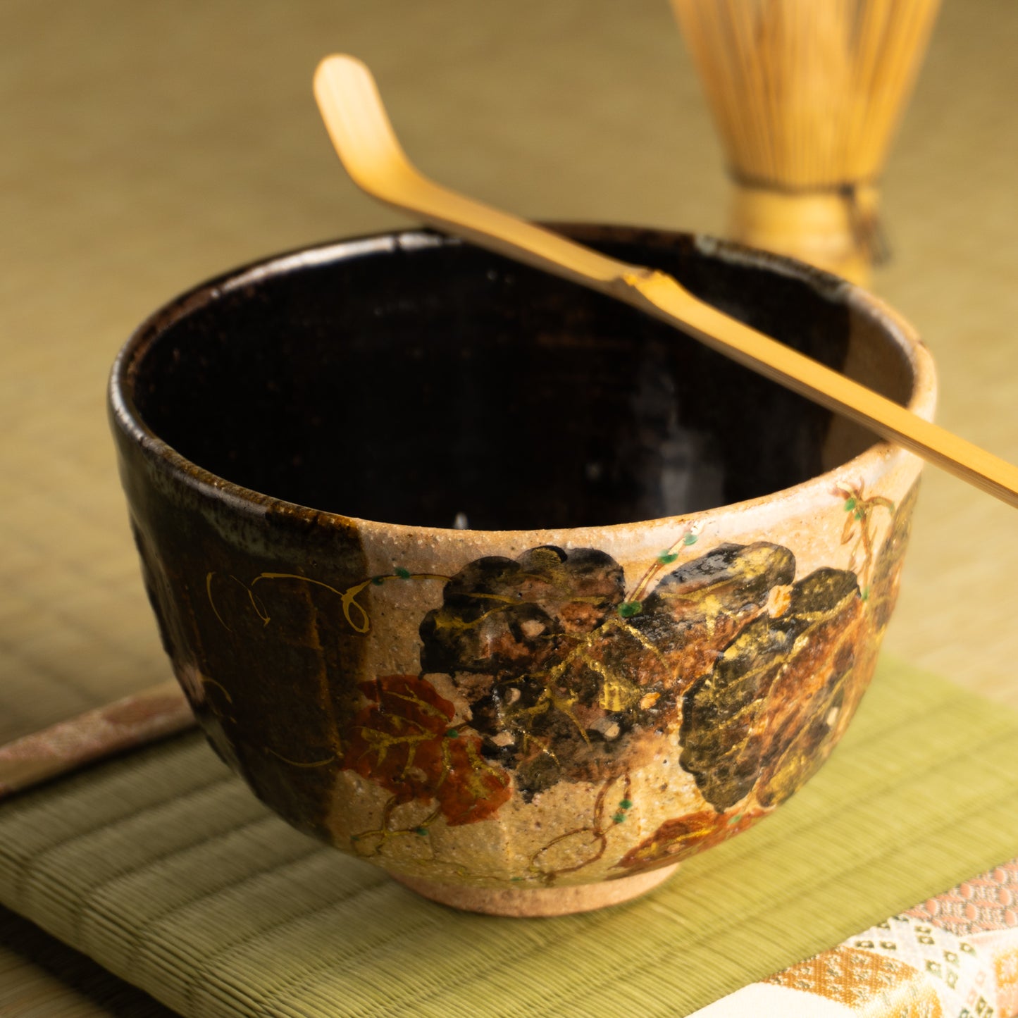 抹茶碗　灰釉掛分 蔦　良二 KOTOPOTTER