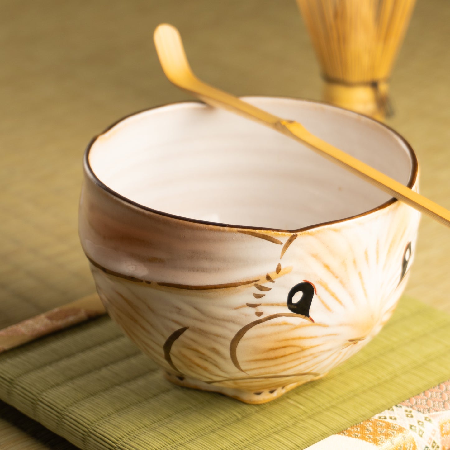 抹茶碗　灰釉 ロップイヤーラビット　良二 KOTOPOTTER
