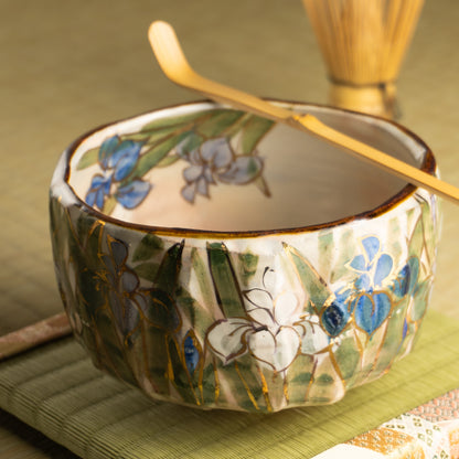 抹茶碗　菖蒲之図　俊山窯 KOTOPOTTER