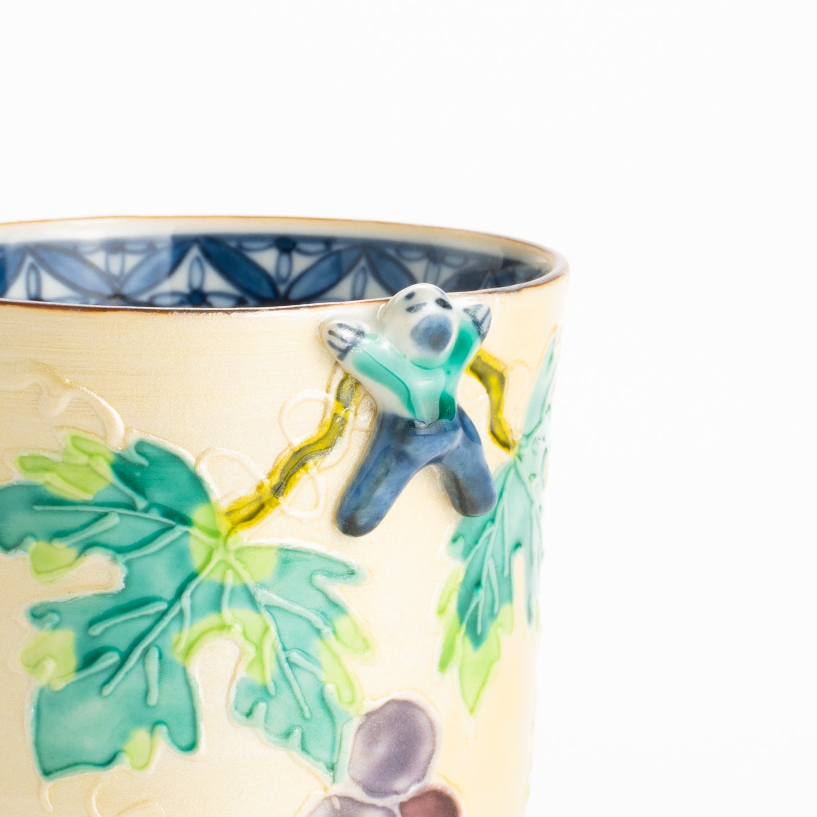 湯呑　銀彩交趾一閑人 葡萄　秀峰堂 KOTOPOTTER