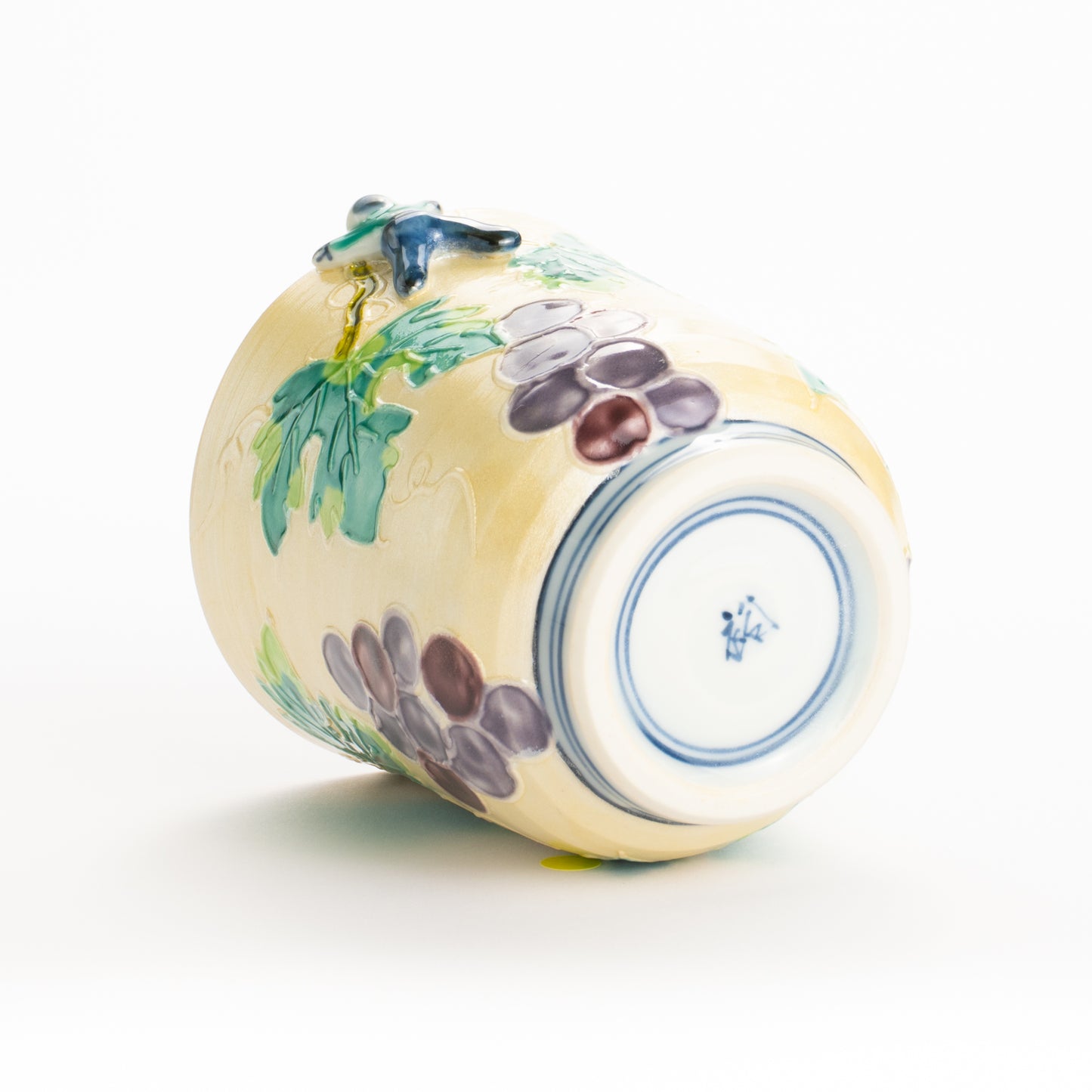 湯呑　銀彩交趾一閑人 葡萄　秀峰堂 KOTOPOTTER