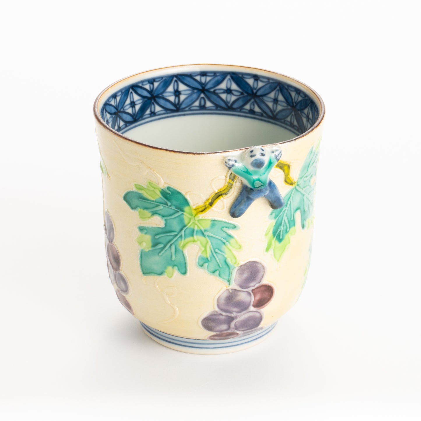 湯呑　銀彩交趾一閑人 葡萄　秀峰堂 KOTOPOTTER
