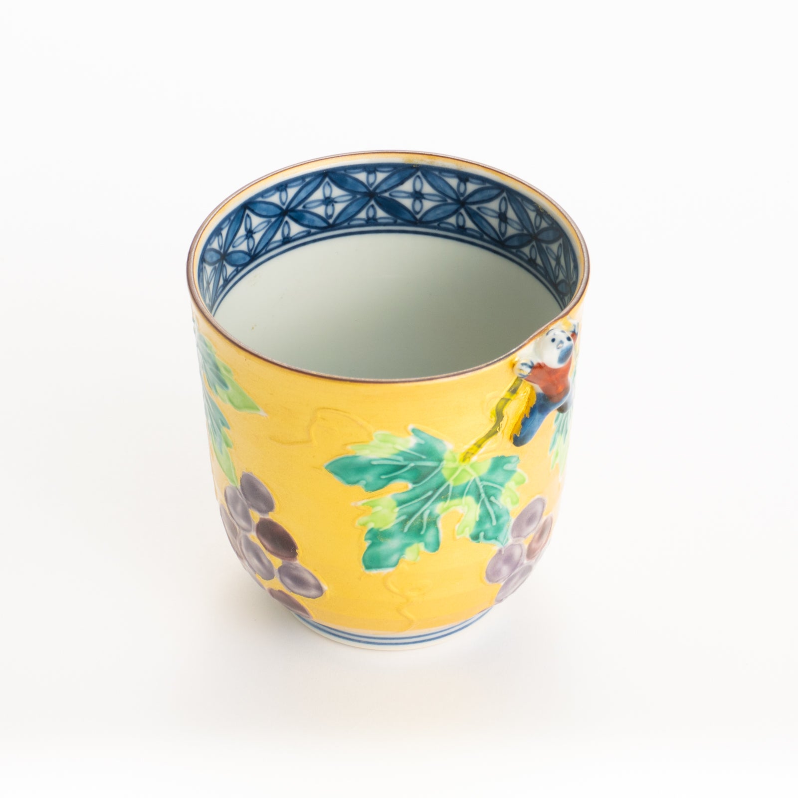 湯呑　金彩交趾一閑人 葡萄　秀峰堂 KOTOPOTTER