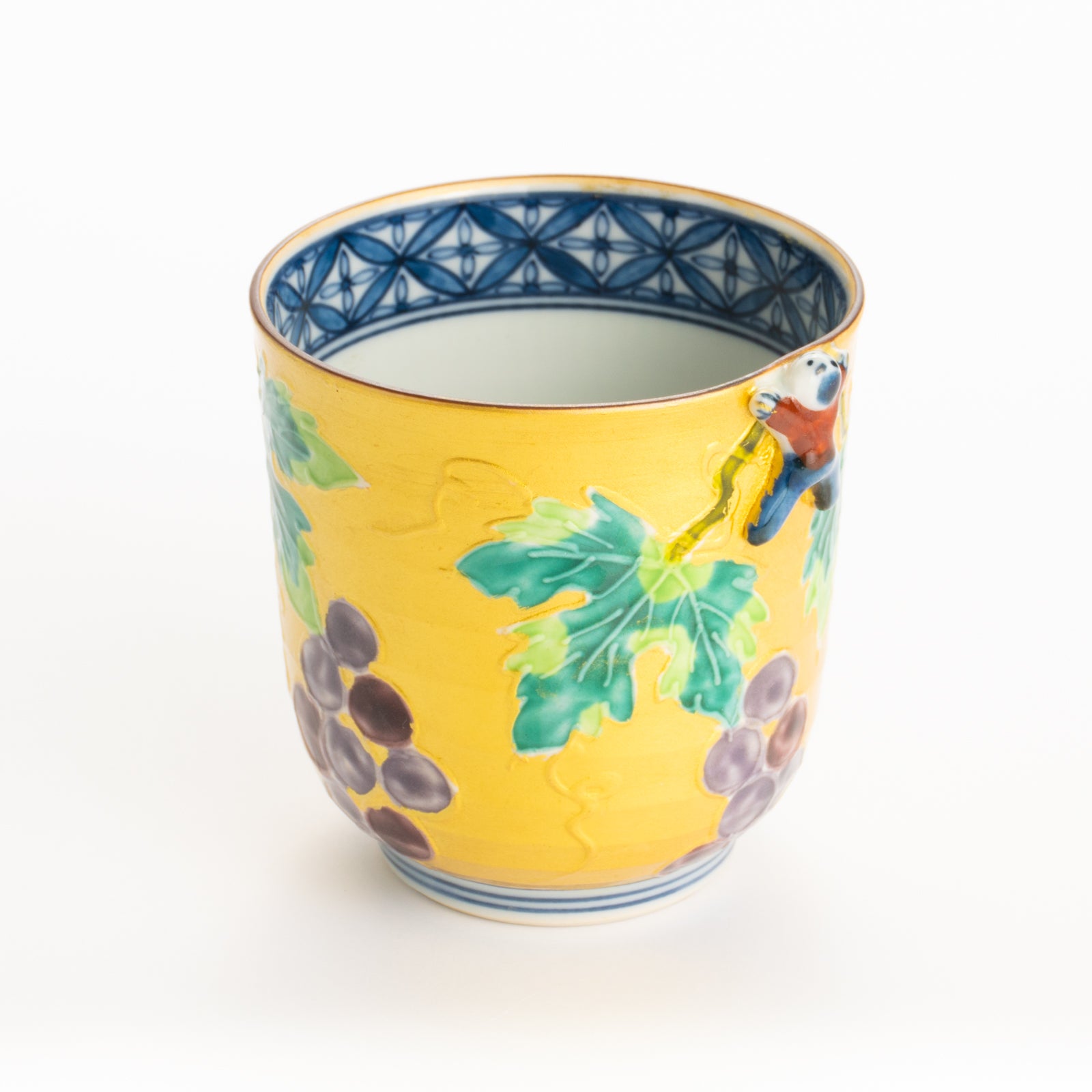 湯呑　金彩交趾一閑人 葡萄　秀峰堂 KOTOPOTTER
