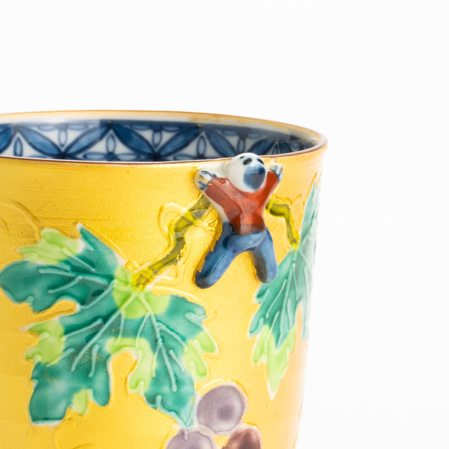 湯呑　金彩交趾一閑人 葡萄　秀峰堂 KOTOPOTTER