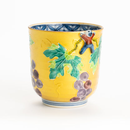 湯呑　金彩交趾一閑人 葡萄　秀峰堂 KOTOPOTTER