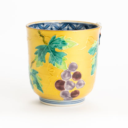 湯呑　金彩交趾一閑人 葡萄　秀峰堂 KOTOPOTTER