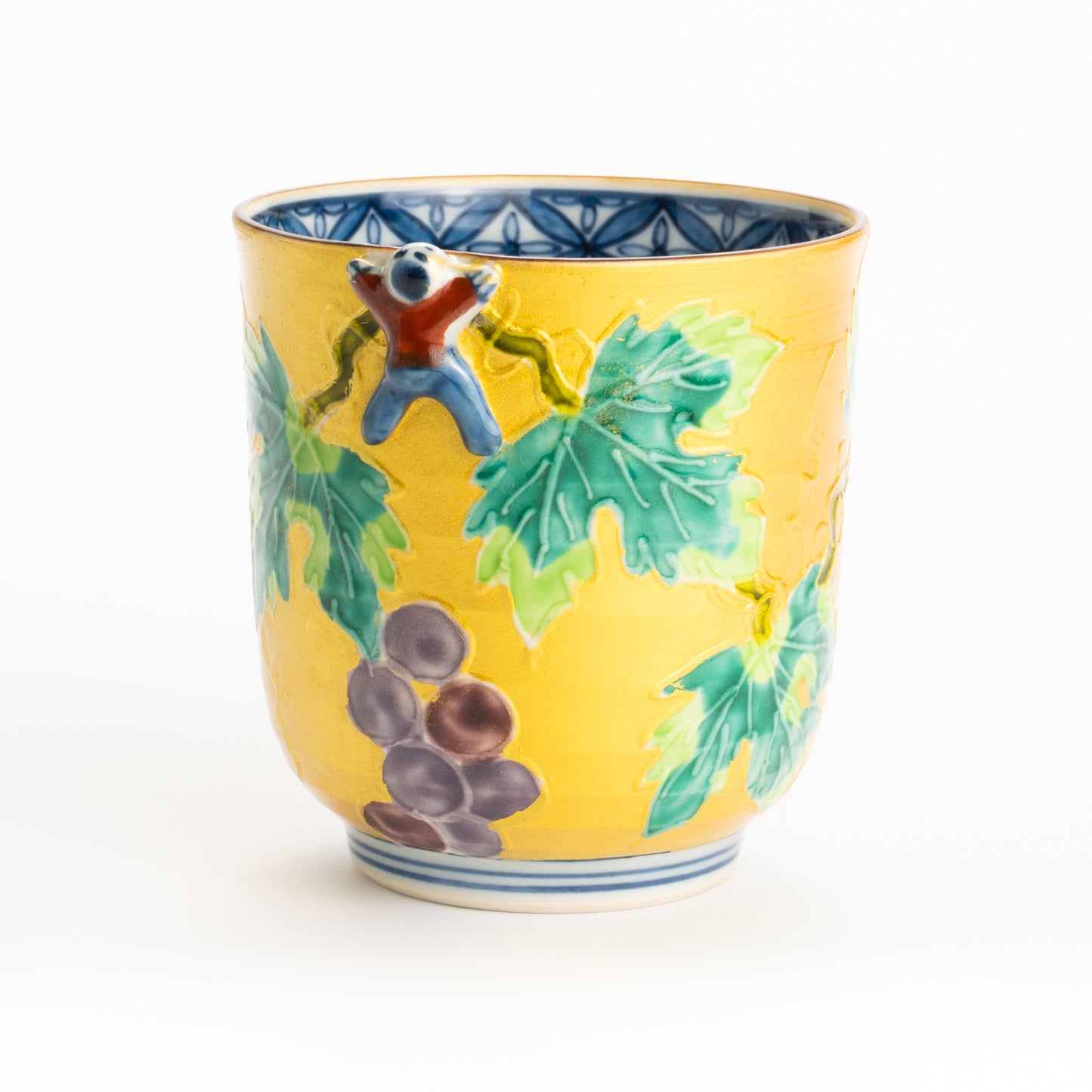 湯呑　金彩交趾一閑人 葡萄　秀峰堂 KOTOPOTTER