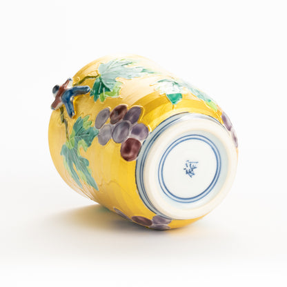 湯呑　金彩交趾一閑人 葡萄　秀峰堂 KOTOPOTTER