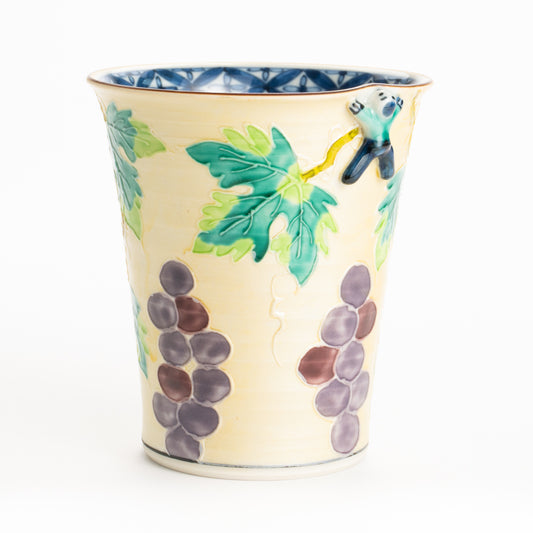 フリーカップ　銀彩交趾一閑人 葡萄　秀峰堂 KOTOPOTTER