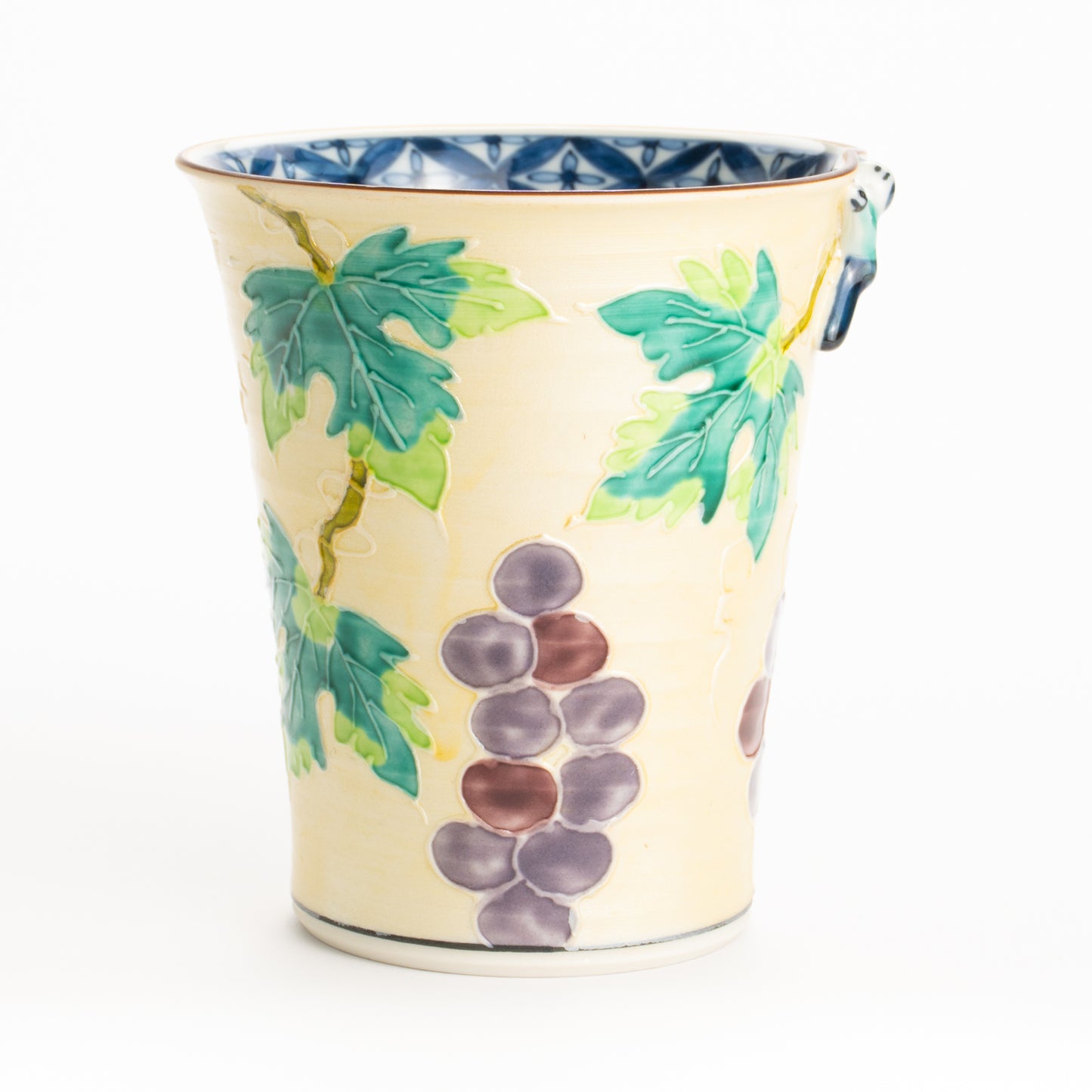 フリーカップ　銀彩交趾一閑人 葡萄　秀峰堂 KOTOPOTTER
